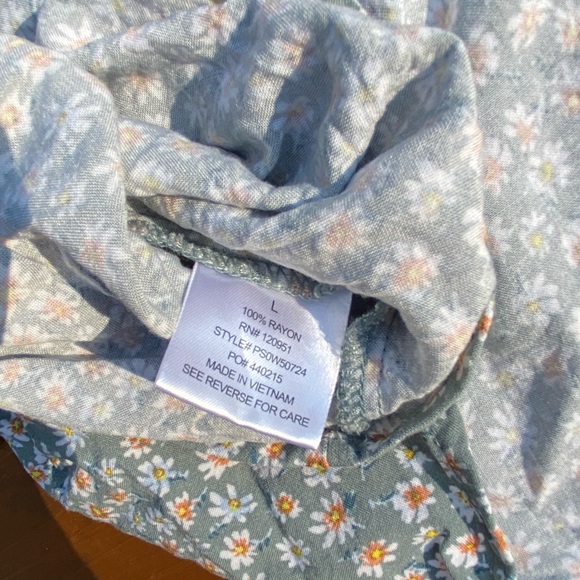 Pink Rose Blue/ Green Floral Dress | SIZE: US L - Picture 7 of 10